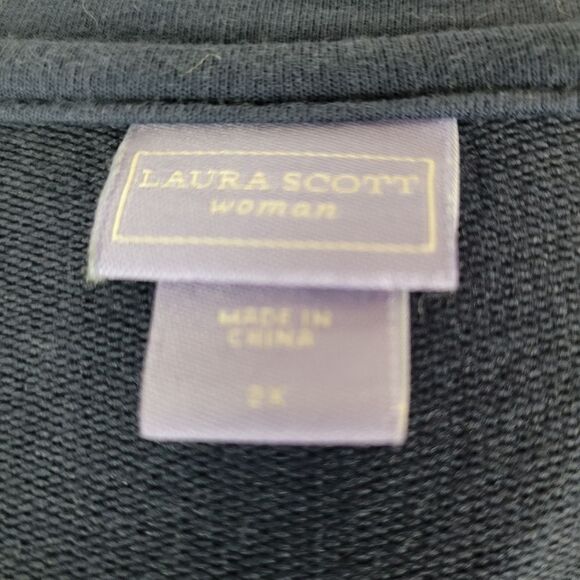 Laura Scott Woman Floral Print Front Panel Full Zip Jacket Size 2X - Picture 7 of 7